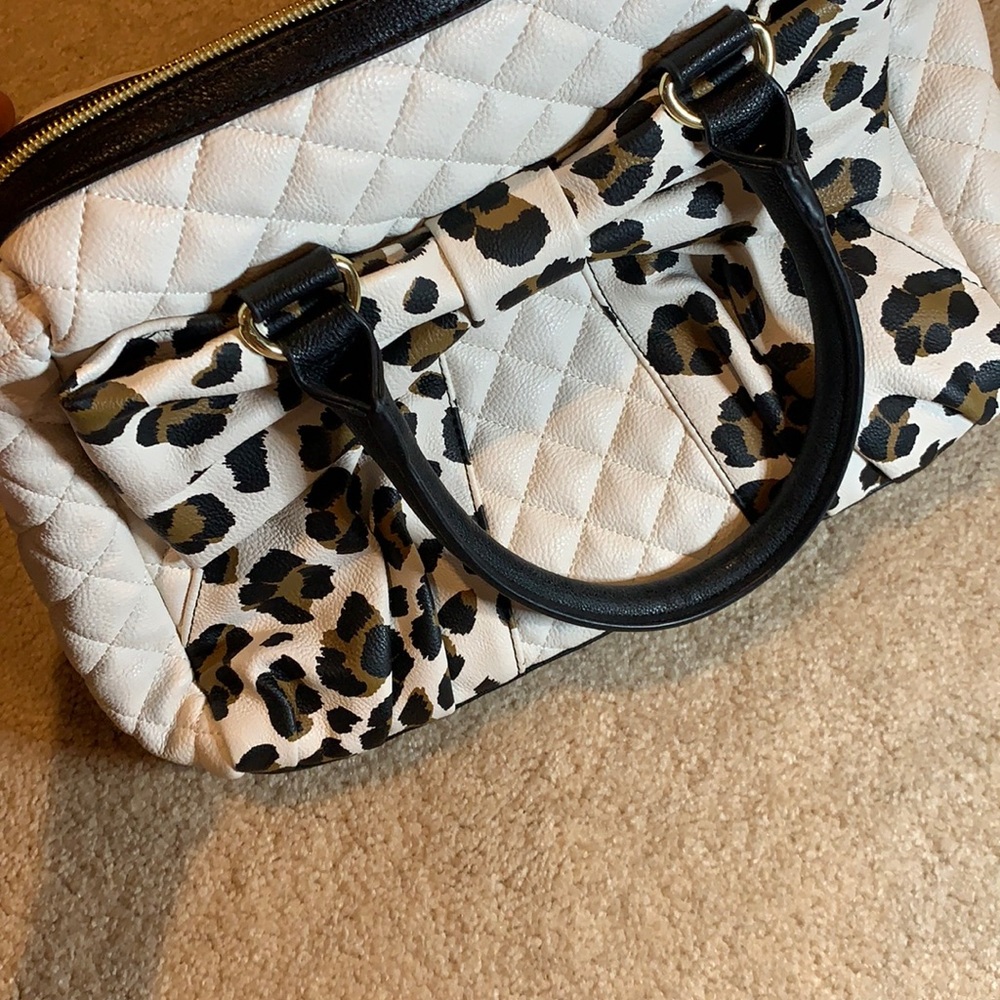 Betsey Johnson leopard print bow bag